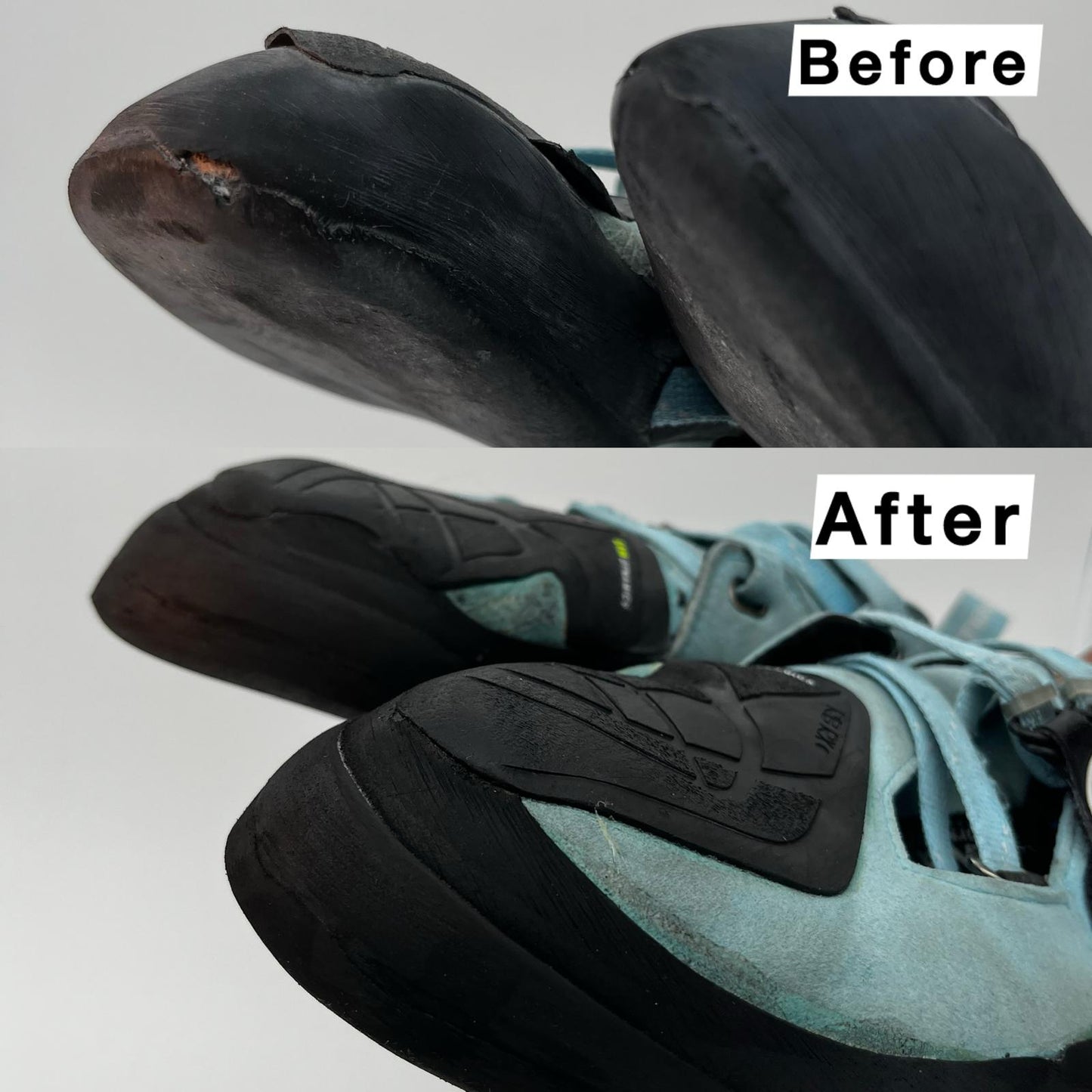 Kletterschuhe Besohlung mit Spitze